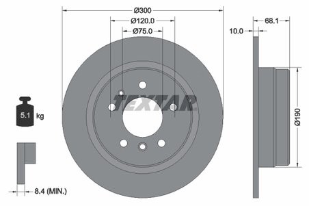 DISC FRANA TEXTAR 92042600 - Compatibil cu BMW