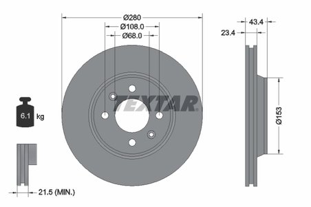 DISC FRANA TEXTAR 92048400 - Compatibil cu SAAB