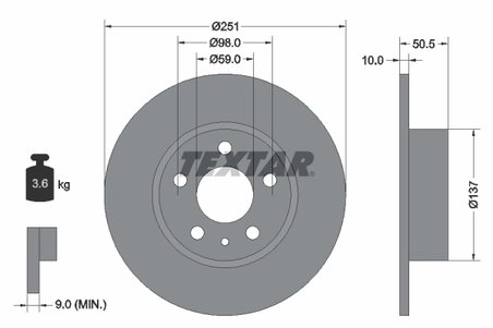 Disc frana Textar 92046903