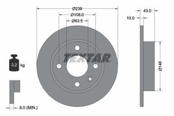 DISC FRANA TEXTAR 92050900 - Compatibil cu FORD, VW