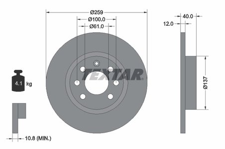 Disc frana Textar 92050600
