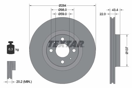 Disc frana Textar 92053503