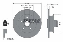 DISC FRANA TEXTAR 92053000 - Compatibil cu VW