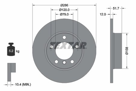 DISC FRANA TEXTAR 92055503 - Compatibil cu BMW