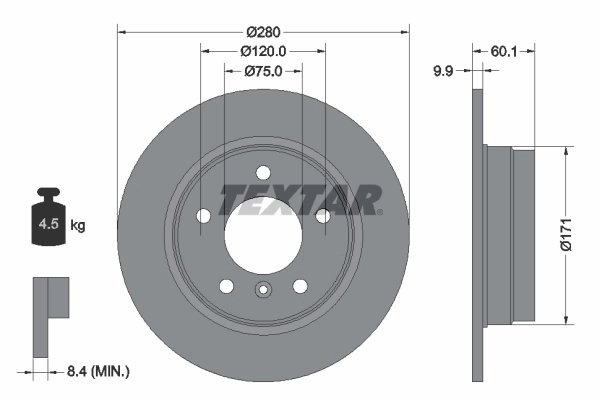 DISC FRANA TEXTAR 92055703 - Compatibil cu BMW, DE LA CHAPELLE