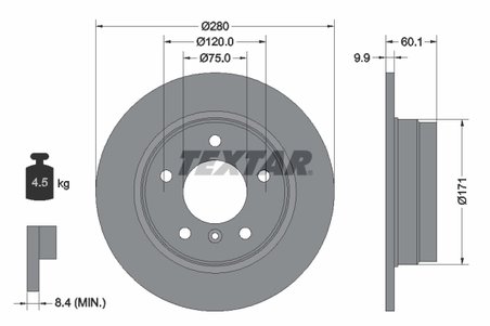 DISC FRANA TEXTAR 92055703 - Compatibil cu BMW, DE LA CHAPELLE