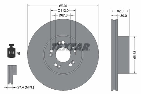 Disc frana Textar 92056600
