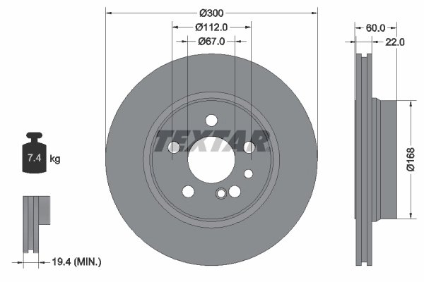 DISC FRANA TEXTAR 92056800 - Compatibil cu MERCEDES-BENZ