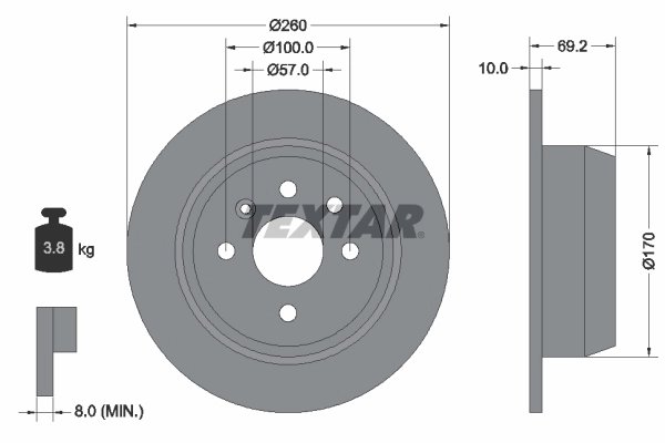 Disc frana Textar 92057000