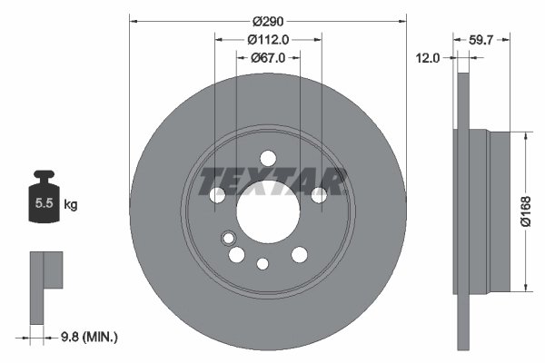 DISC FRANA TEXTAR 92056900 - Compatibil cu MERCEDES-BENZ