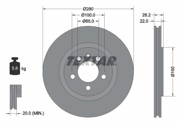 Disc frana Textar 92057100
