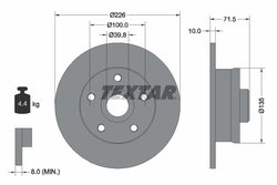 DISC FRANA TEXTAR 92057200 - Compatibil cu SEAT, VW
