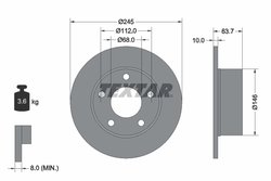 DISC FRANA TEXTAR 92057503 - Compatibil cu AUDI, AUDI (FAW), SKODA, VW, VW (SVW)