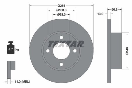 DISC FRANA TEXTAR 92057800 - Compatibil cu AUDI
