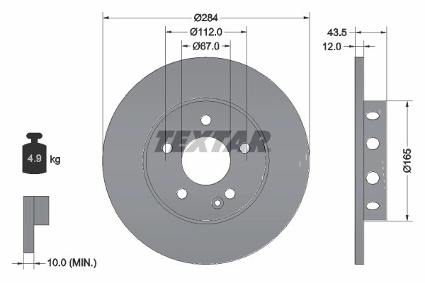 DISC FRANA TEXTAR 92059303 - Compatibil cu MERCEDES-BENZ