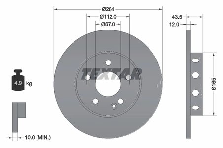 DISC FRANA TEXTAR 92059303 - Compatibil cu MERCEDES-BENZ