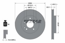 DISC FRANA TEXTAR 92059405 - Compatibil cu MERCEDES-BENZ