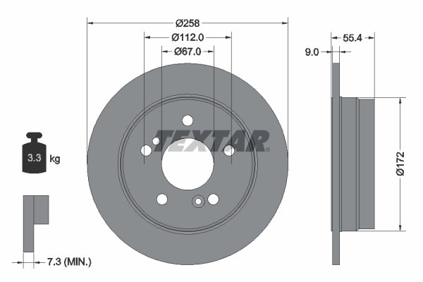 DISC FRANA TEXTAR 92059503 - Compatibil cu MERCEDES-BENZ