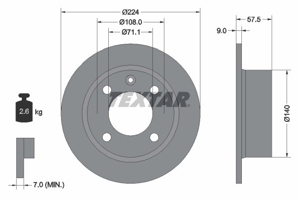 DISC FRANA TEXTAR 92059700 - Compatibil cu CITROEN