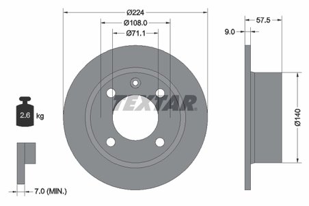DISC FRANA TEXTAR 92059700 - Compatibil cu CITROEN