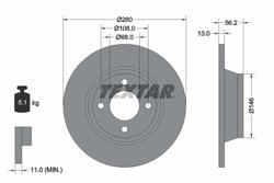 DISC FRANA TEXTAR 92060400 - Compatibil cu AUDI