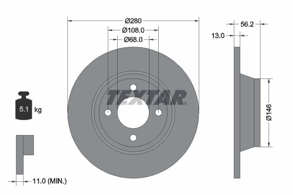 Disc frana Textar 92060400