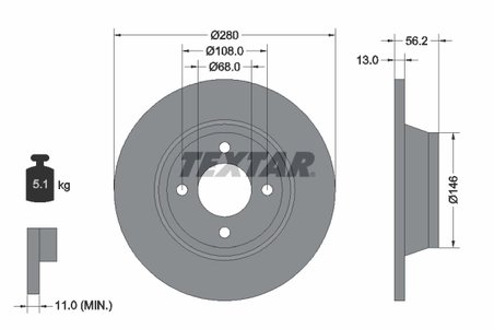 Disc frana Textar 92060400