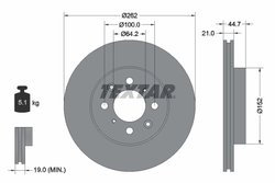DISC FRANA TEXTAR 92060903 - Compatibil cu ACURA, HONDA, HONDA (GAC), LOTUS, MG, MG (NANJING), ROVER