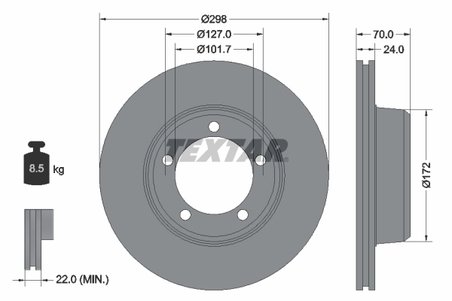 DISC FRANA TEXTAR 92061300 - Compatibil cu LAND ROVER