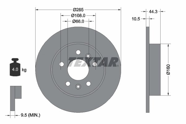 DISC FRANA TEXTAR 92065100 - Compatibil cu RENAULT