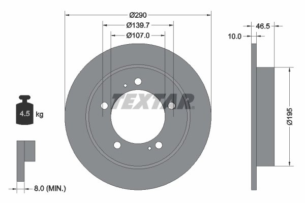 DISC FRANA TEXTAR 92066003 - Compatibil cu CHEVROLET, SUZUKI