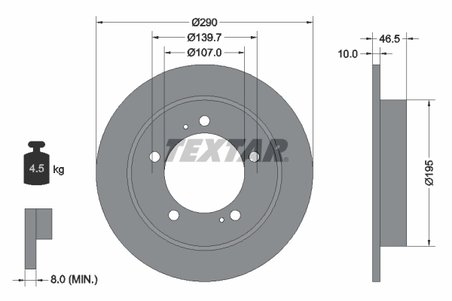 DISC FRANA TEXTAR 92066003 - Compatibil cu CHEVROLET, SUZUKI