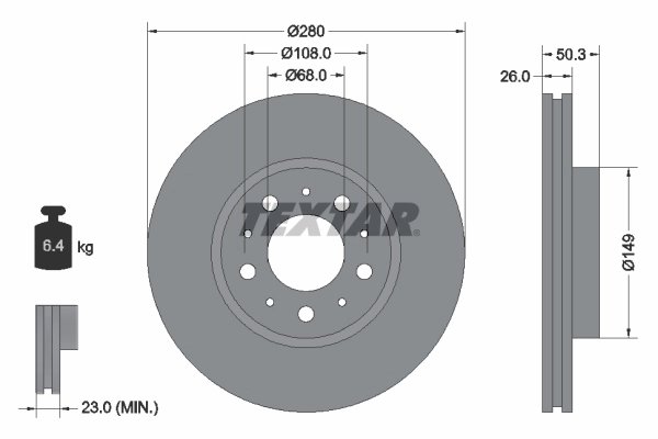 DISC FRANA TEXTAR 92066703 - Compatibil cu VOLVO