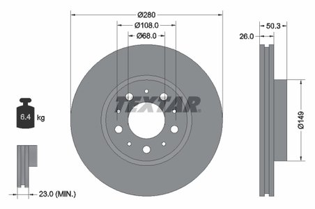 DISC FRANA TEXTAR 92066703 - Compatibil cu VOLVO