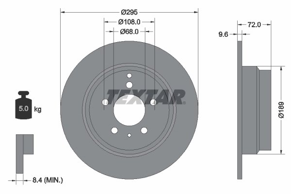 DISC FRANA TEXTAR 92066803 - Compatibil cu VOLVO