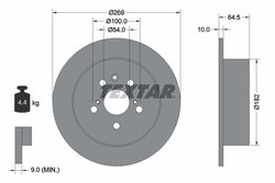 DISC FRANA TEXTAR 92070800 - Compatibil cu HOLDEN, LEXUS, TOYOTA