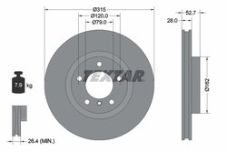 DISC FRANA TEXTAR 92071203 - Compatibil cu BMW, WIESMANN