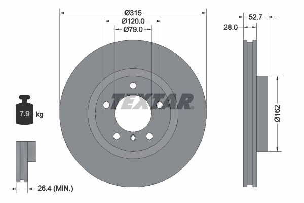 Disc frana Textar 92071203