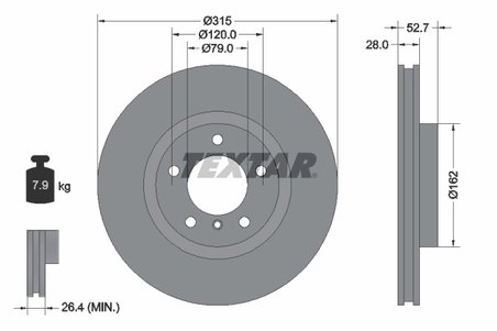 Disc frana Textar 92071203