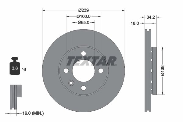 Disc frana Textar 92072003