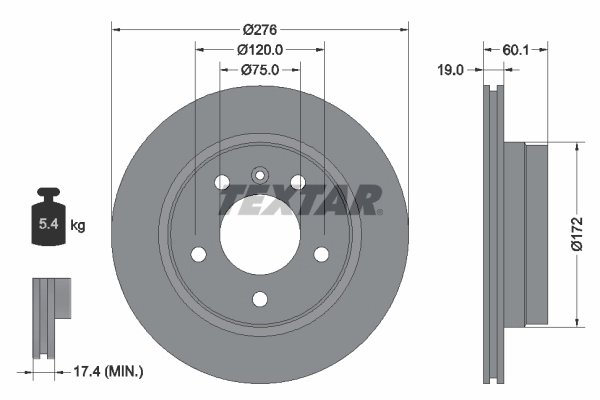 DISC FRANA TEXTAR 92072403 - Compatibil cu BMW, BMW (BRILLIANCE)