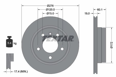 DISC FRANA TEXTAR 92072403 - Compatibil cu BMW, BMW (BRILLIANCE)