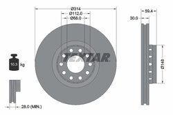DISC FRANA TEXTAR 92073200 - Compatibil cu AUDI
