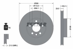 DISC FRANA TEXTAR 92074203 - Compatibil cu FORD, SEAT, VW