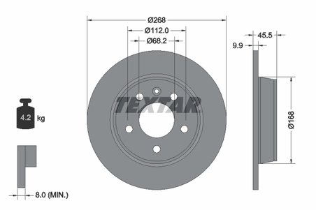 DISC FRANA TEXTAR 92074303 - Compatibil cu FORD, SEAT, VW
