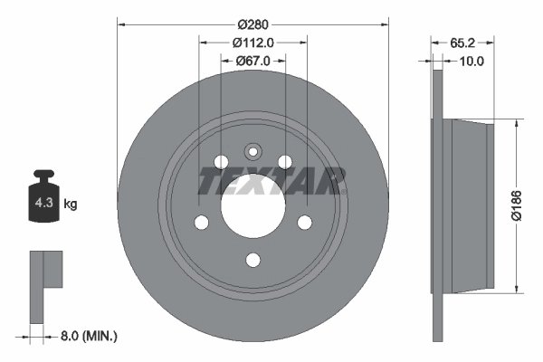 DISC FRANA TEXTAR 92074503 - Compatibil cu MERCEDES-BENZ