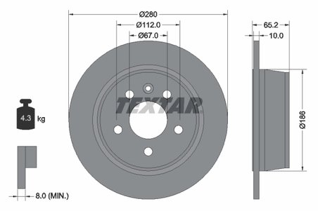 DISC FRANA TEXTAR 92074503 - Compatibil cu MERCEDES-BENZ