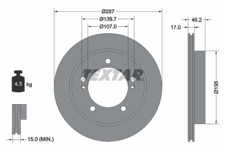 DISC FRANA TEXTAR 92076400 - Compatibil cu SUZUKI