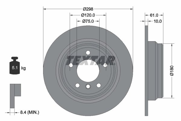 DISC FRANA TEXTAR 92076603 - Compatibil cu BMW