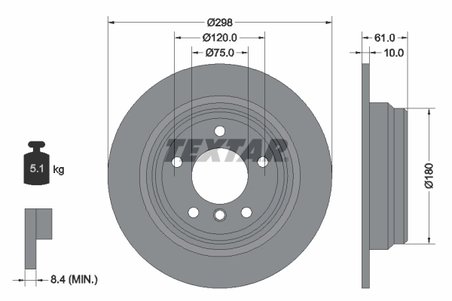DISC FRANA TEXTAR 92076603 - Compatibil cu BMW